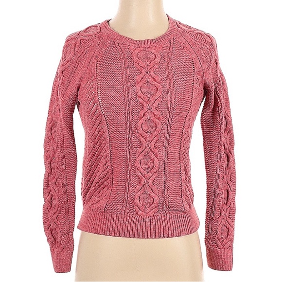 LOFT Sweaters - 💛 Ann Taylor LOFT Pink Chunky Cable Knit Sweater S